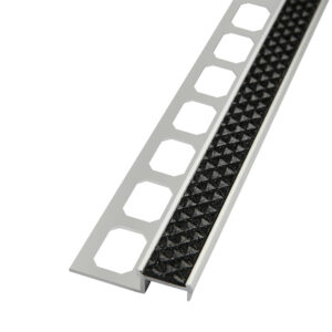 Trapprofiel Aluminium Zilver Geanodiseerd met Antislip Veiligheidsinzet R9