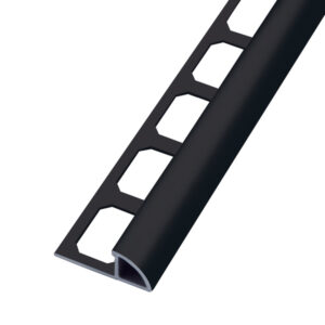 Tegelprofiel Kwartrond Aluminium Stuctuur Zwart Mat