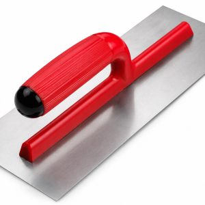 Rubi stalen lijmspaan 28 cm vlak met open rode kunststof handgreep